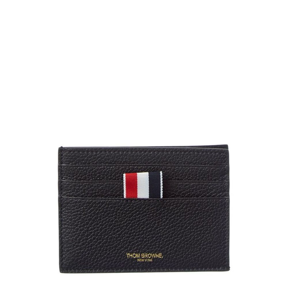 Thom Browne Leather Card Holder, Black